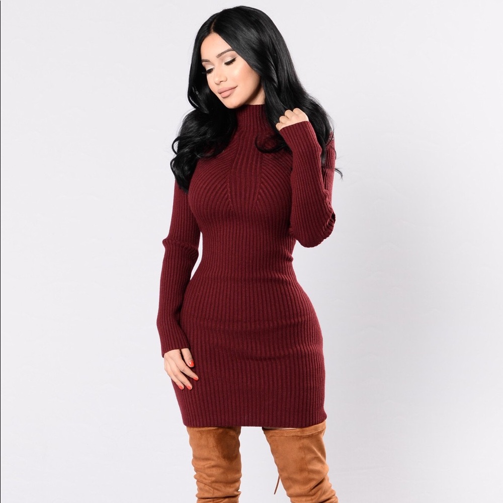 Burgundy Sweater Dress